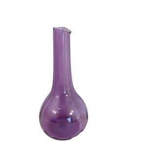 Vintage Kochi Purple Hand Blown Glass Bud Vase Signed Studio Art 7" x 3.25"